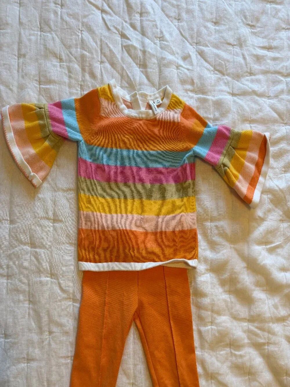 Toddler Girls Janie Jack Rainbow Stripe Sweater & Vans Star Sneaker Set